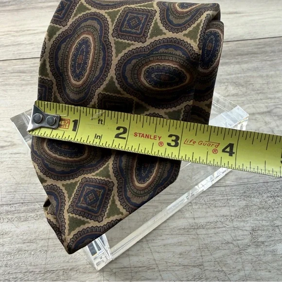 Brooks Brothers Makers USA Geometric Shapes Silk Neck Tie Woven Vintage